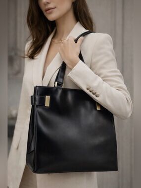 GUCCI TOM FORD Large Leather Snap Bag - Vintage